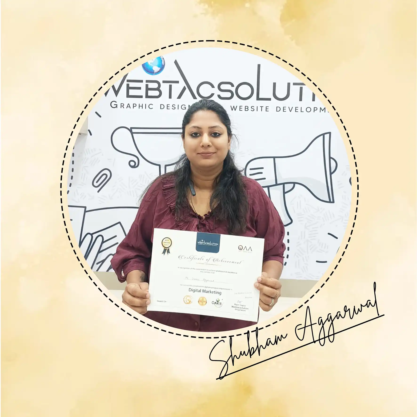 student testimonial webtacsolution | simran