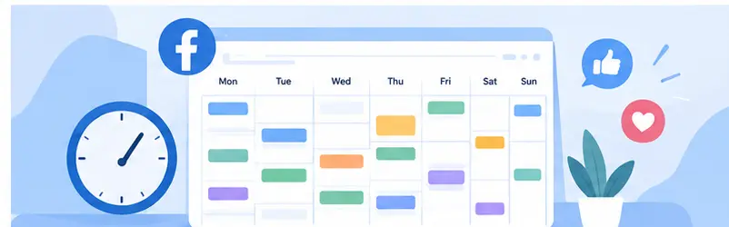 Weekly Facebook posting schedule with optimal time slots