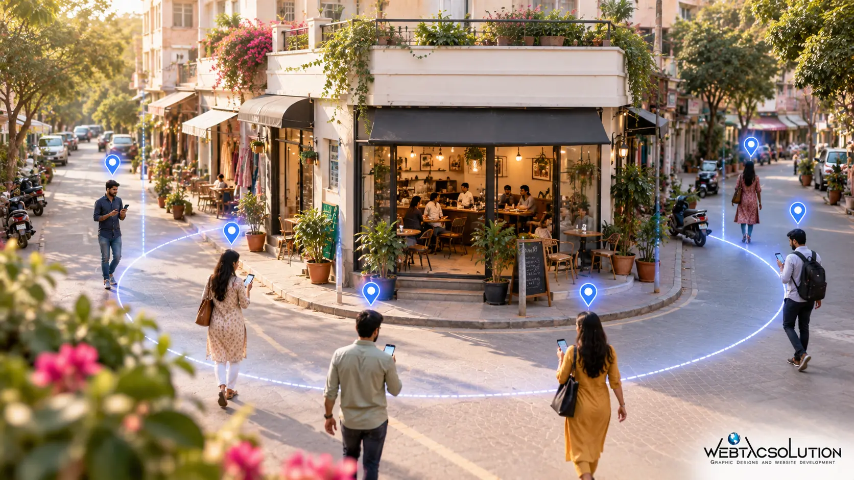Social media location targeting connecting local businesses with nearby customers