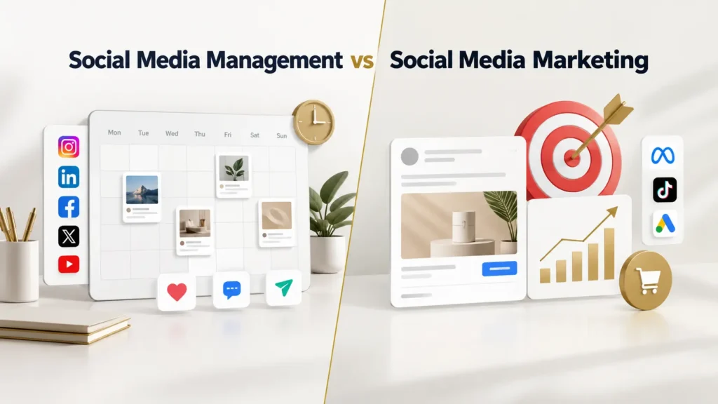 Social media management vs social media marketing